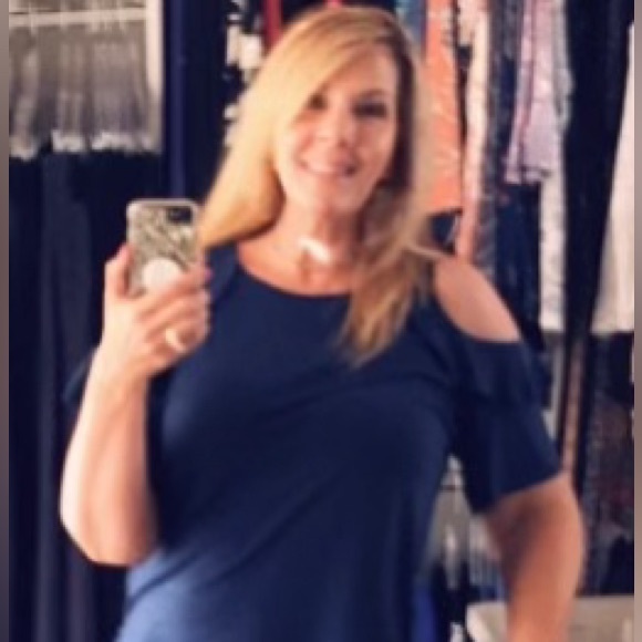 CeCe Cold Shoulder Ruffle Top - Picture 8 of 8